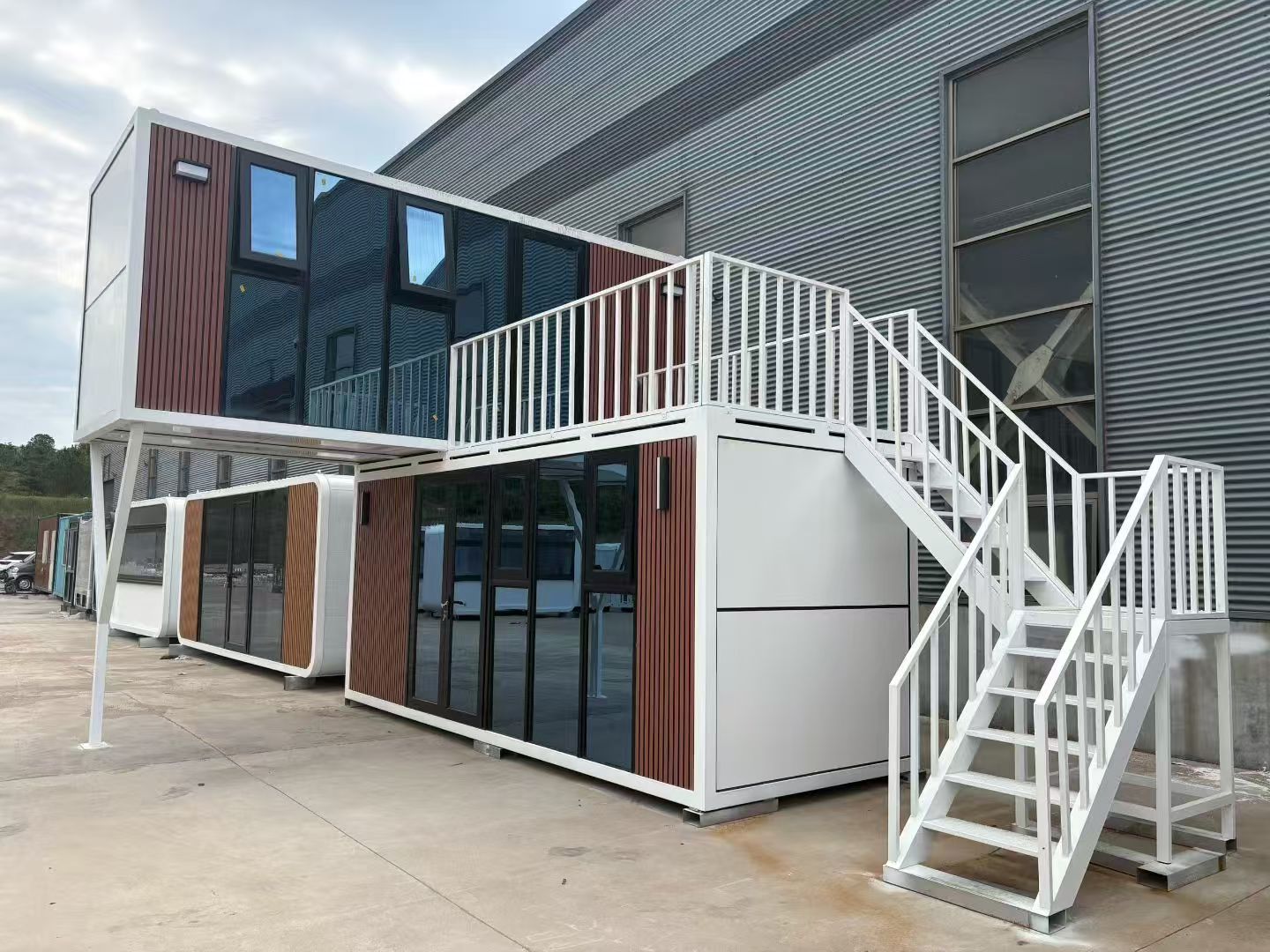 New Launch: Two-Story Modern Modular Container Buildings with Wood Accent Facades
